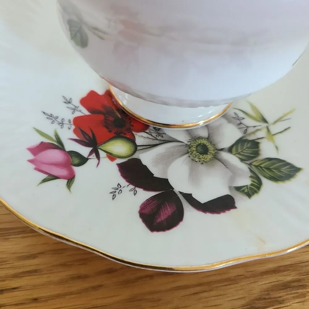 Vintage Tea Cup And Saucer Candle Floral Fragrance Royal Dover China Unlit